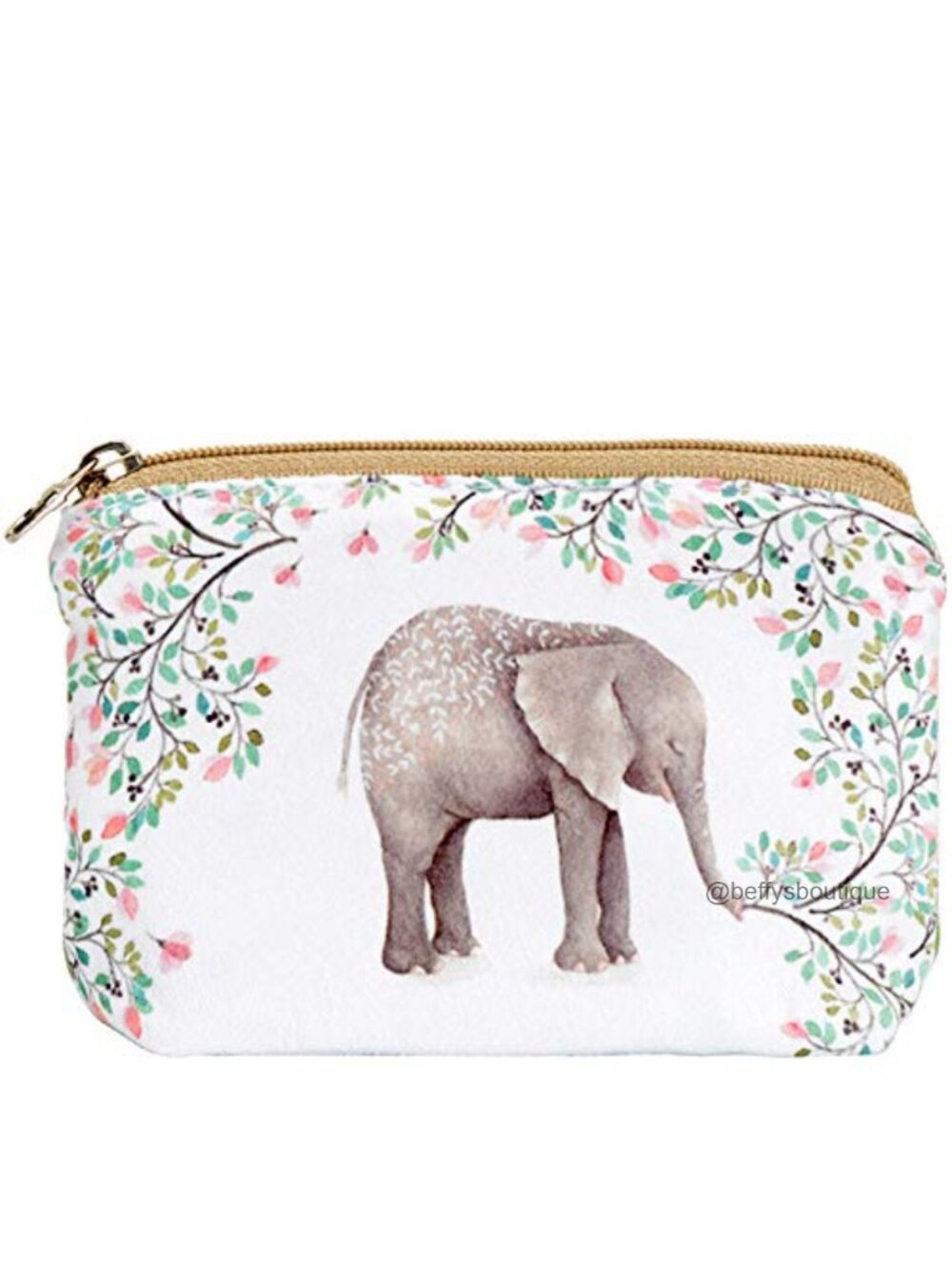 Canvas Coin Purse Wallet Zip Pouch Key Holder Animal Print